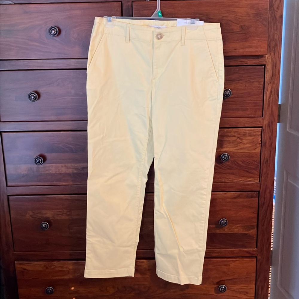 Loft The Slim Crop Pants Yellow Size 6
